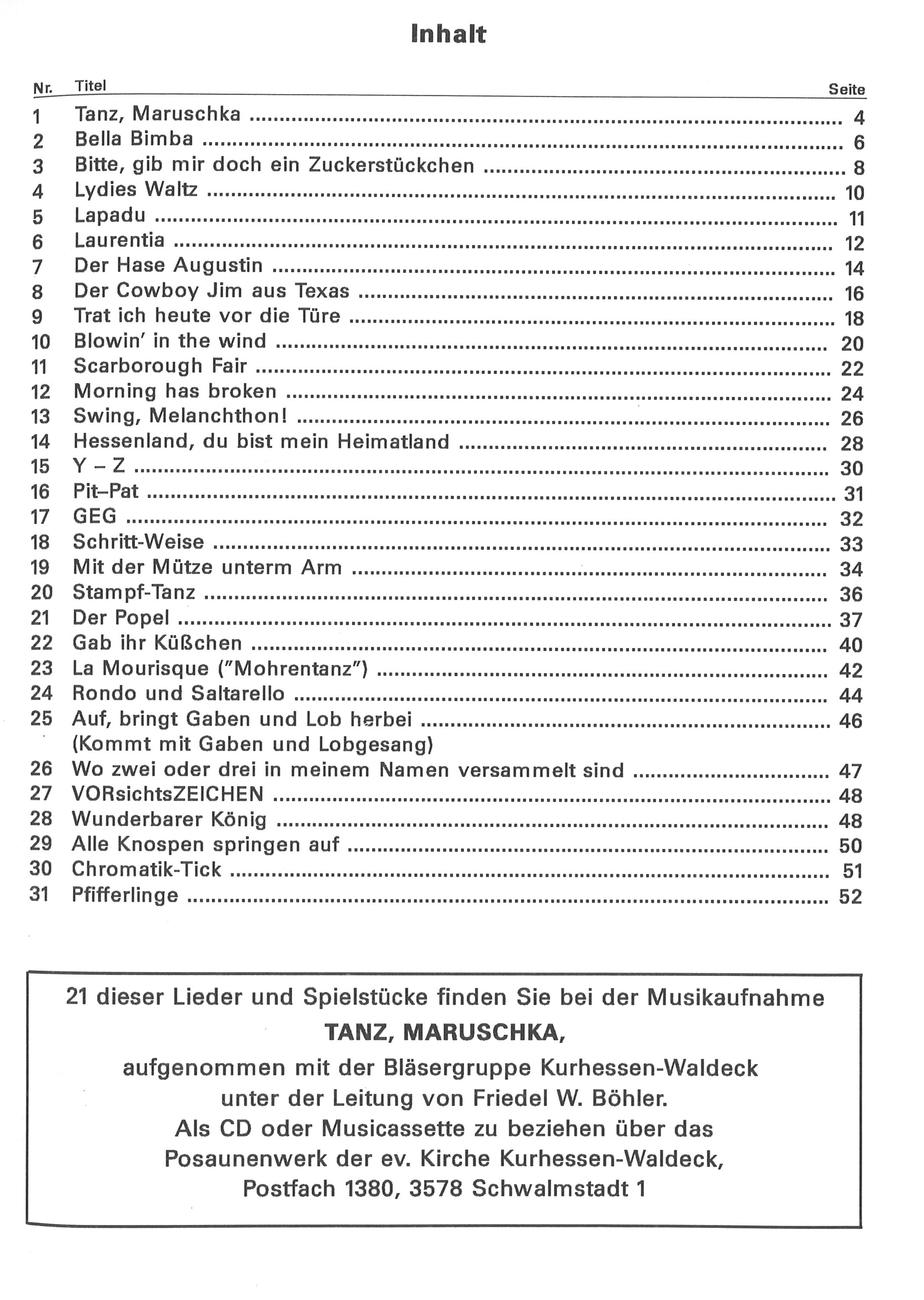 Bot 149_iInhaltsverzeichnis