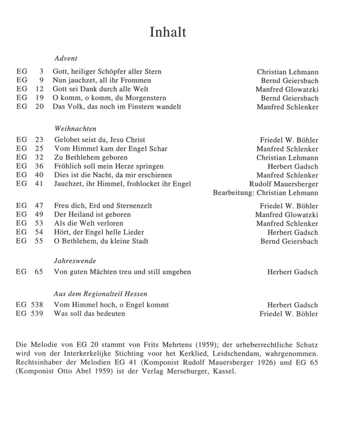 Hört, der Engel helle Lieder; Weihnachtsheft für 4-6 stimmigen Bläserchor