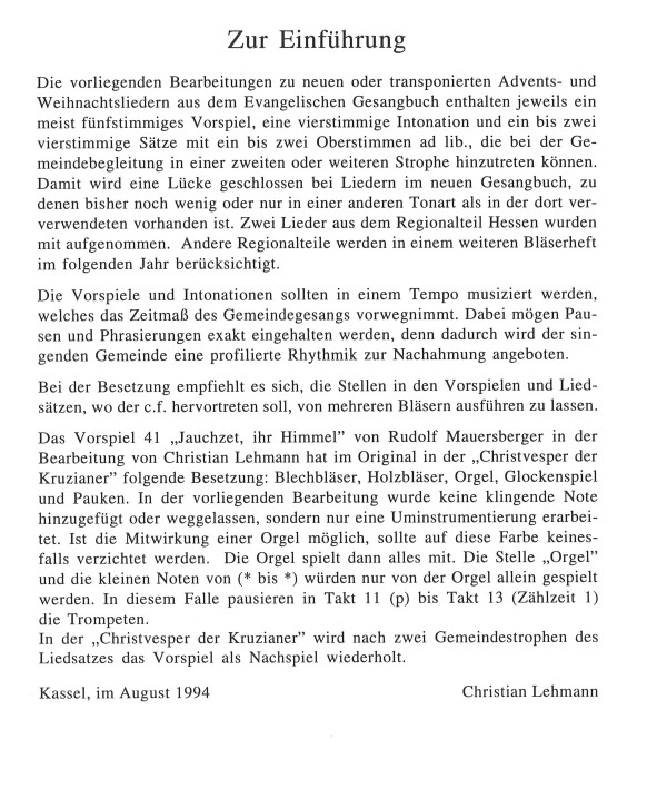 Hört, der Engel helle Lieder; Weihnachtsheft für 4-6 stimmigen Bläserchor