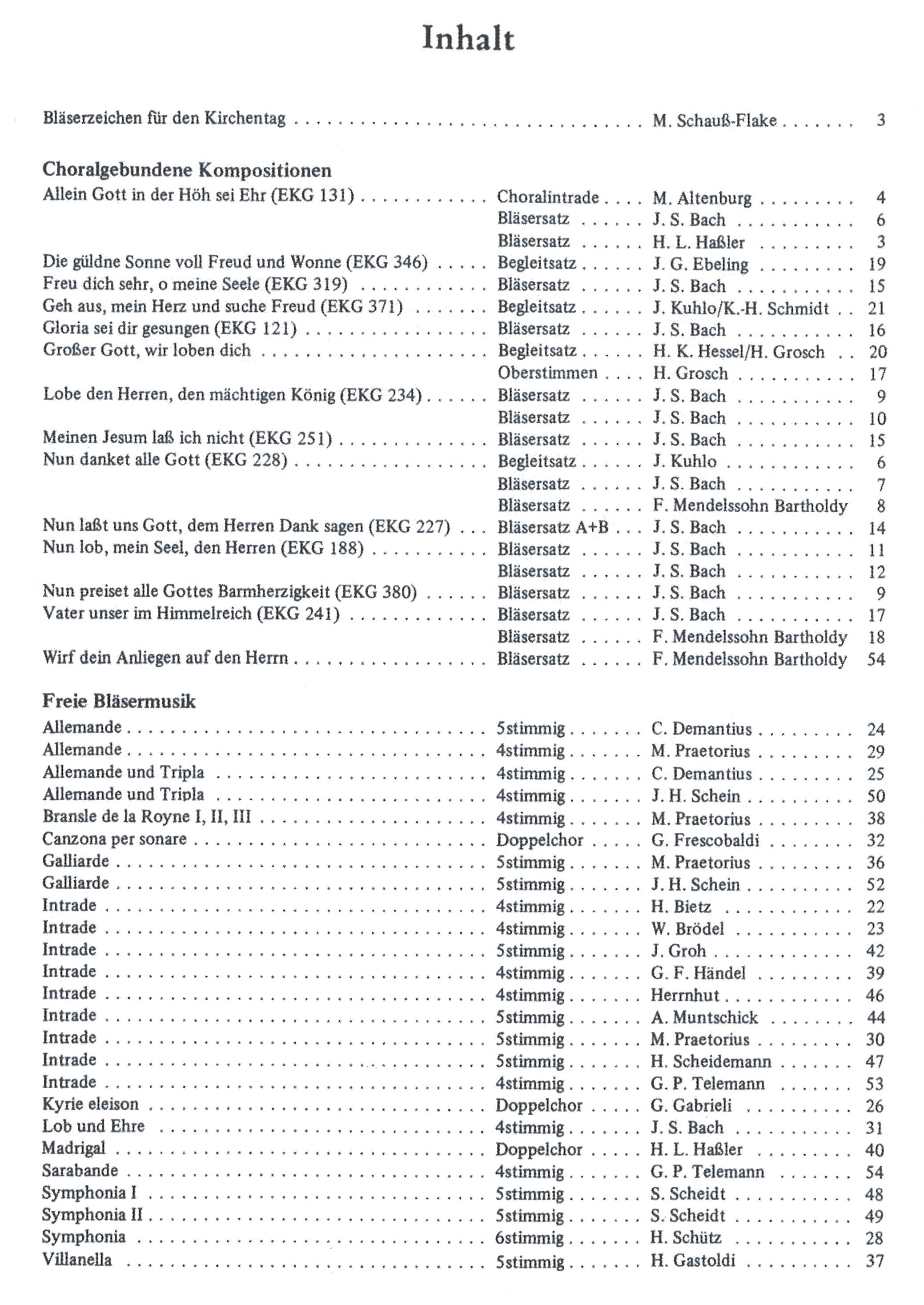 Bläserheft für Kirchentage - Band 1