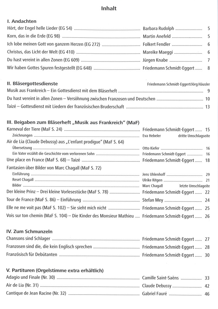 Rheinisches Bläserheft 2021 - Musik aus Frankreich - Beiheft