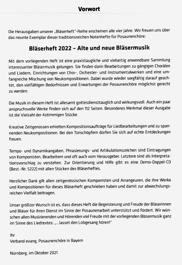 Bläserheft 2022