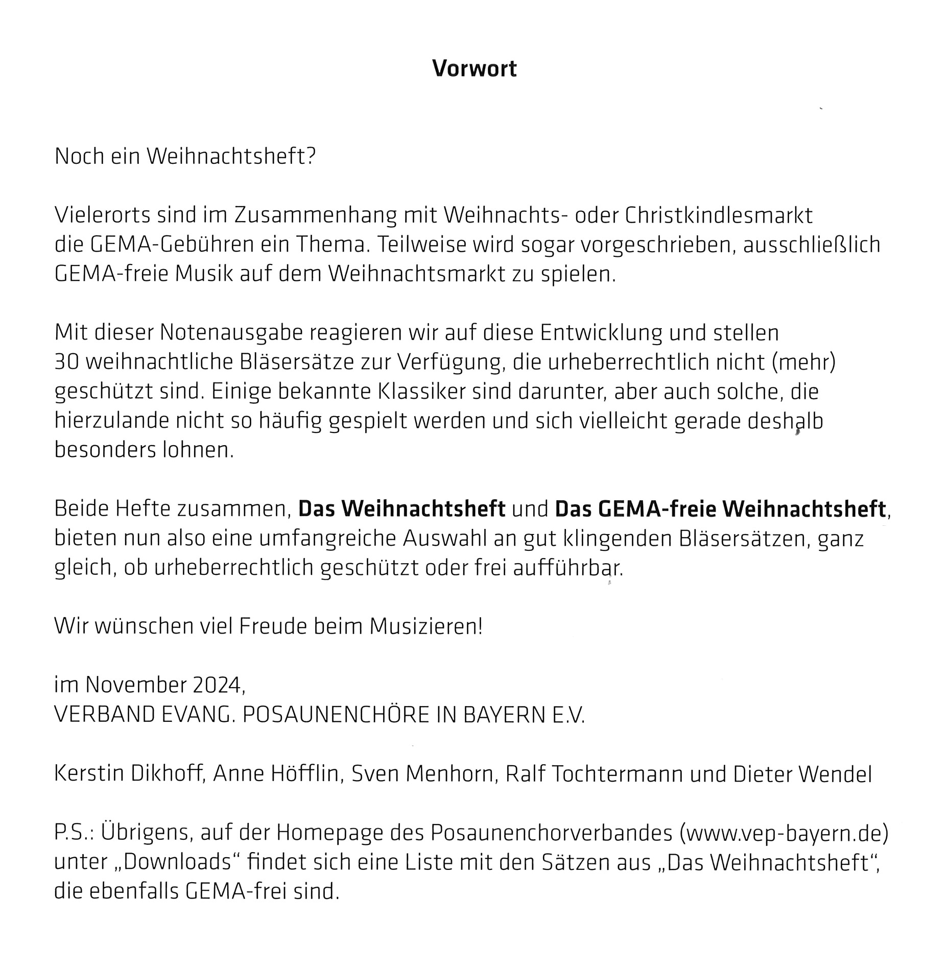 Das GEMA-freie Weihnachtsheft