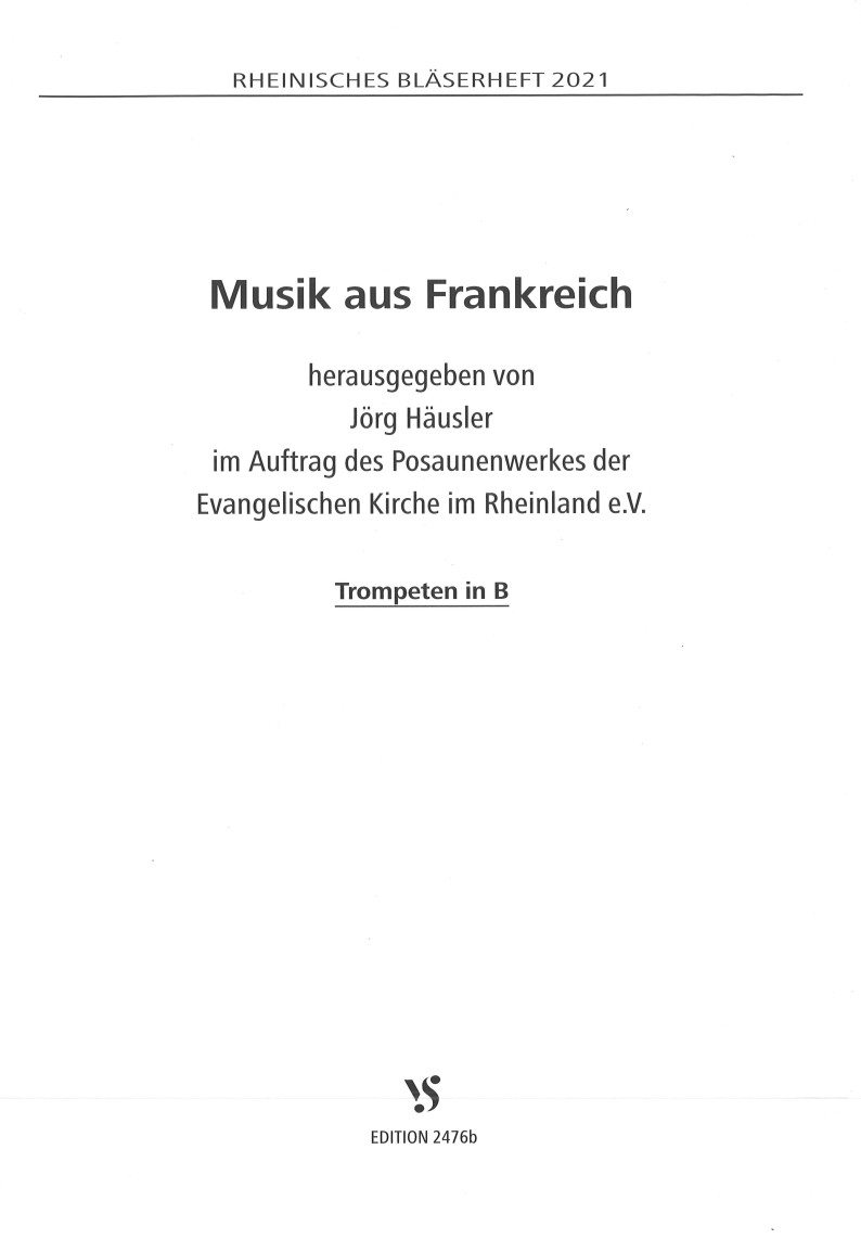 Rheinisches Bläserheft 2021 - Musik aus Frankreich - Trompeten in B