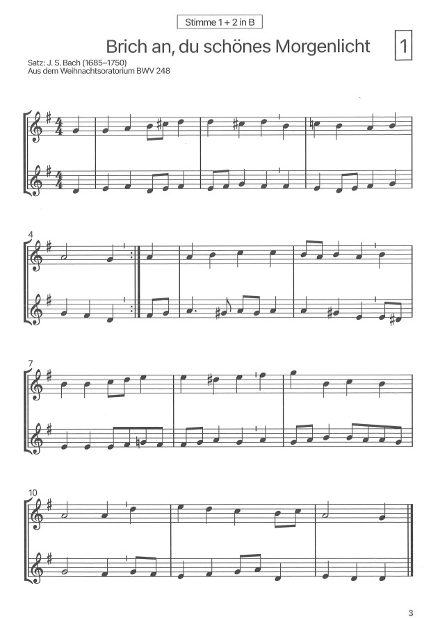 Das GEMA-freie Weihnachtsheft Stimme 1 + 2 in B