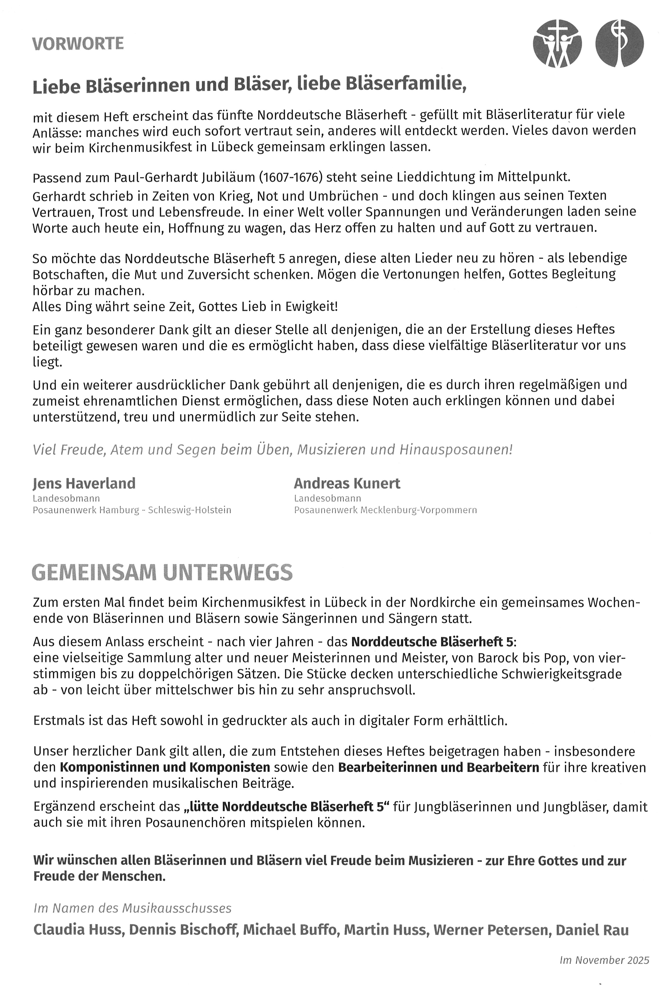 Norddeutsches Bläserheft 5 - 2026